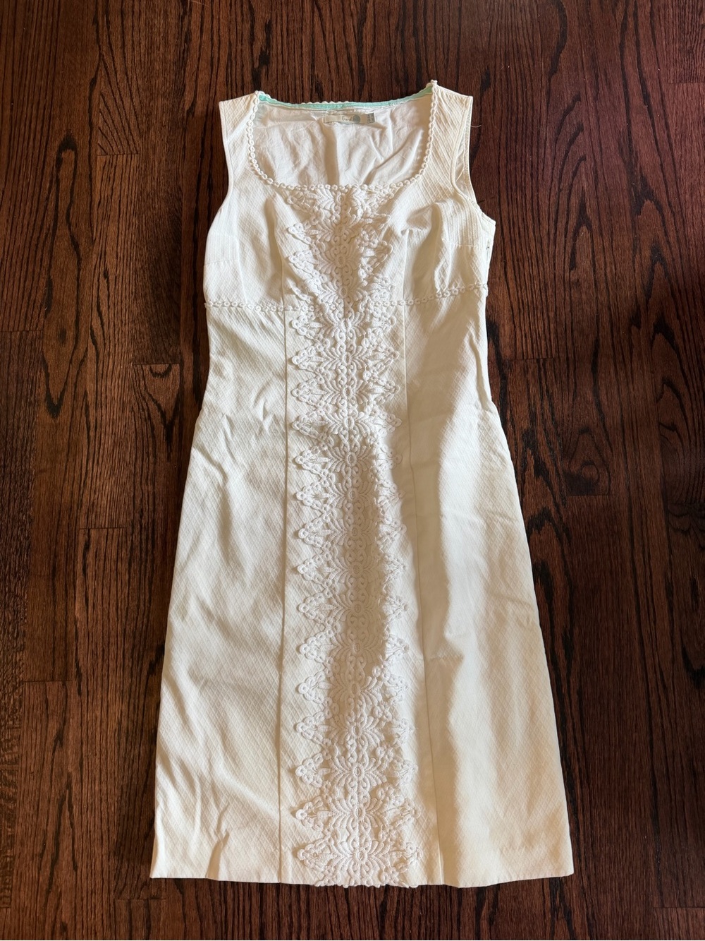 Boden White Lace-Panel Sleeveless Midi Dress